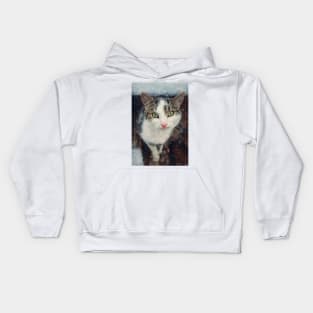 Cat portrait painting Kids Hoodie